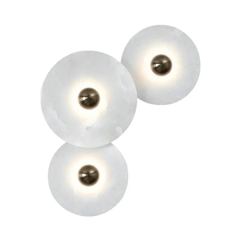 Alabaster and Brass Wall Sconce