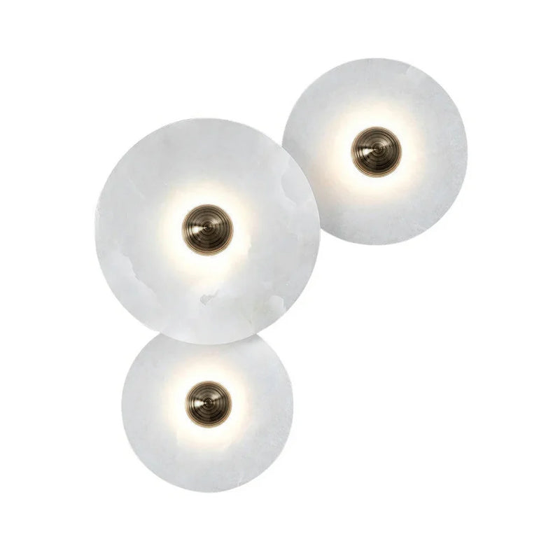 Alabaster and Brass Wall Sconce