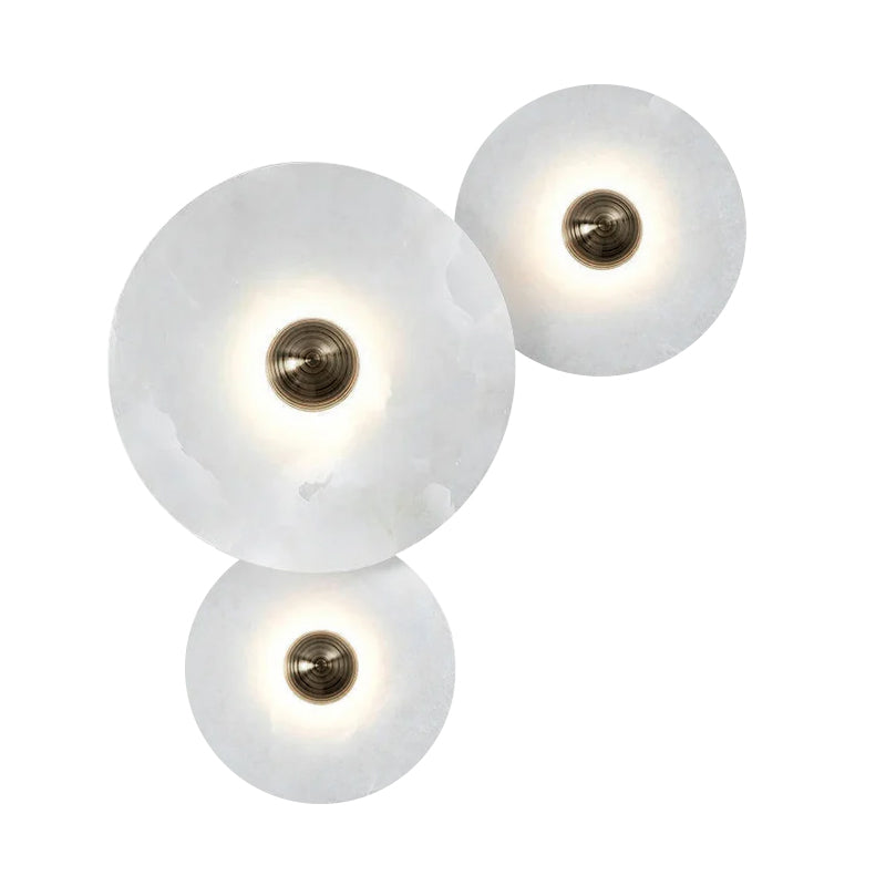 Alabaster and Brass Wall Sconce