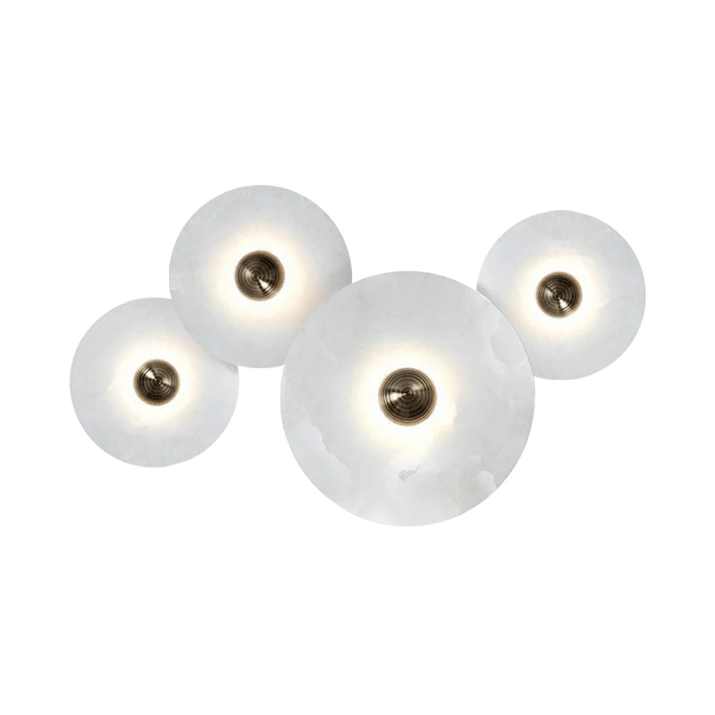 Alabaster and Brass Wall Sconce