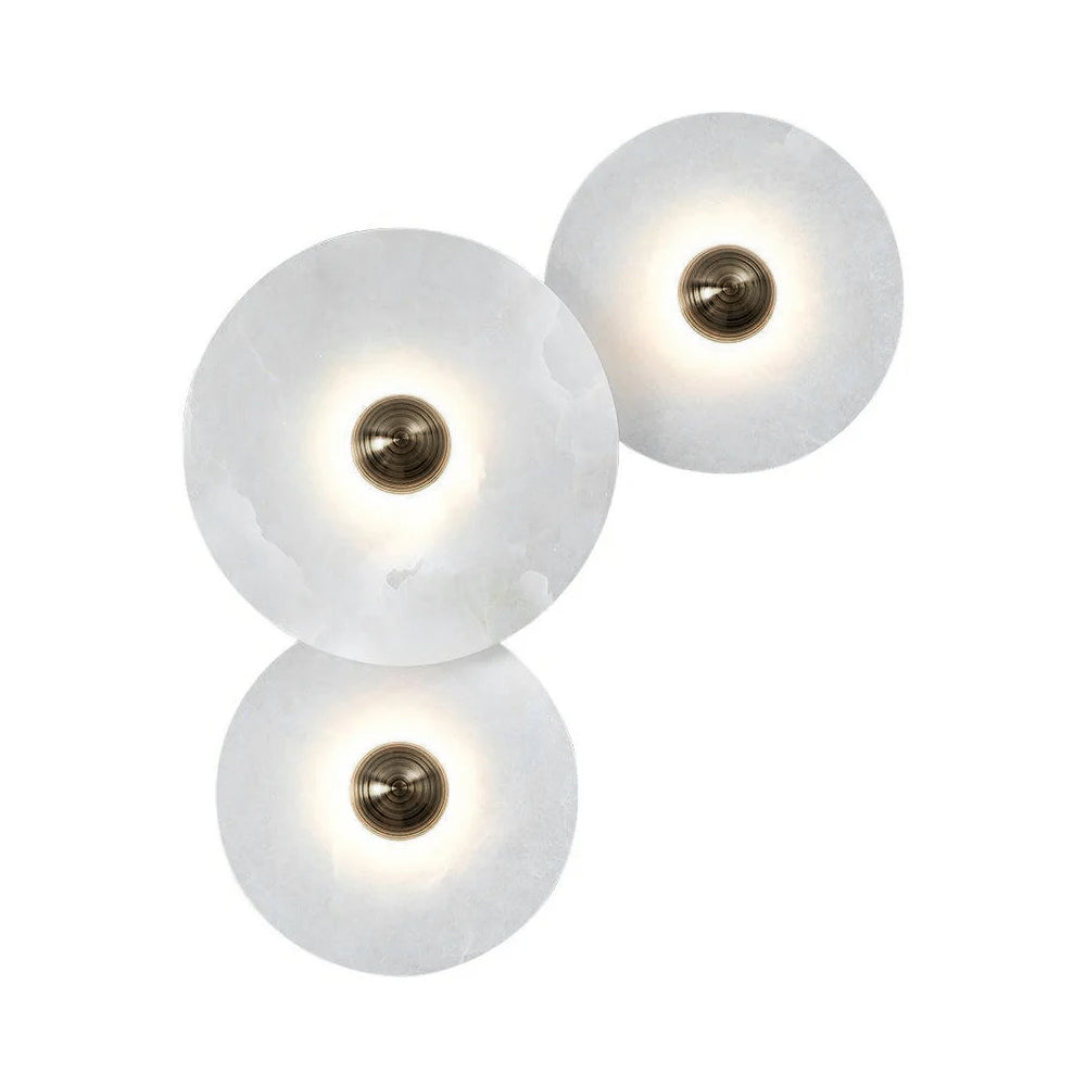 Alabaster and Brass Wall Sconce