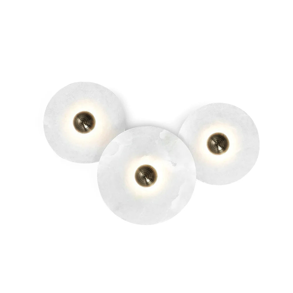 Alabaster and Brass Wall Sconce