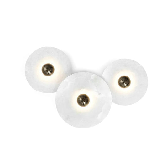 Alabaster and Brass Wall Sconce