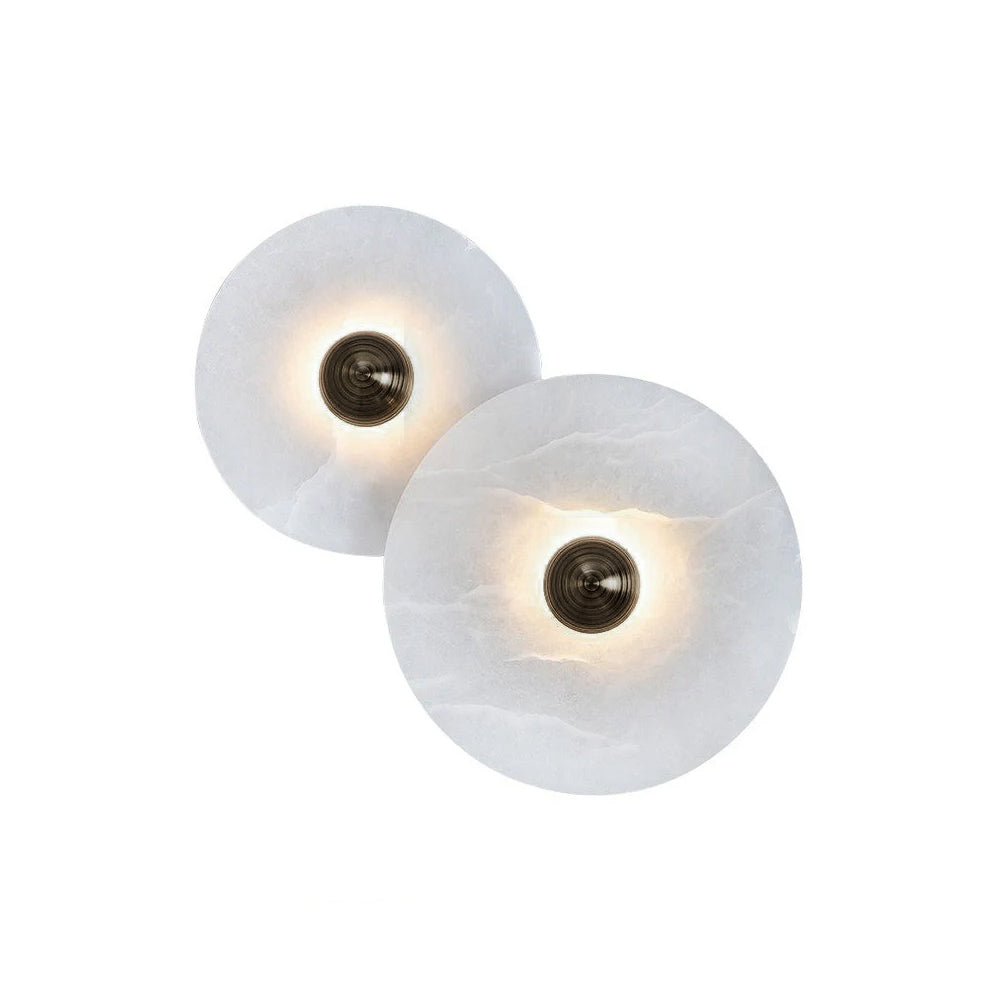 Alabaster and Brass Wall Sconce