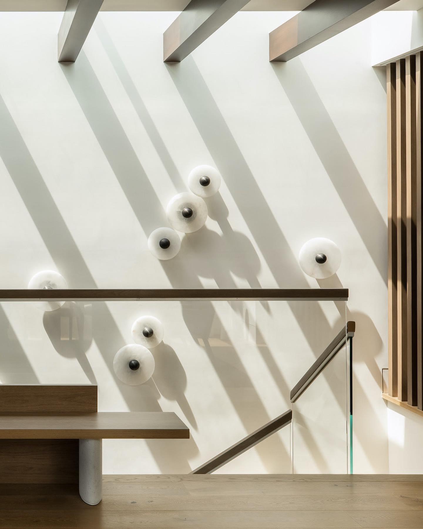 Alabaster and Brass Wall Sconce