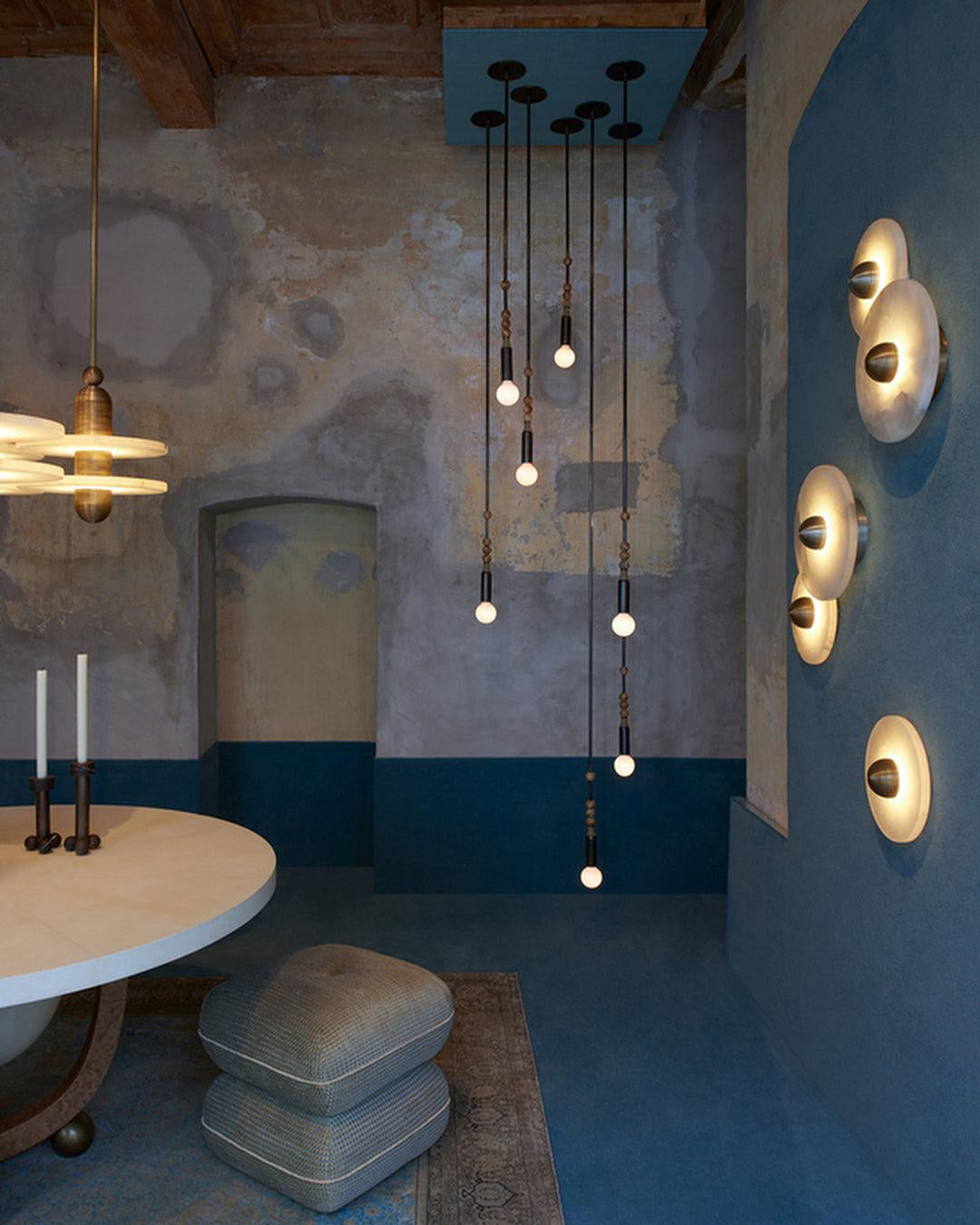 Alabaster Disc Wall Sconce