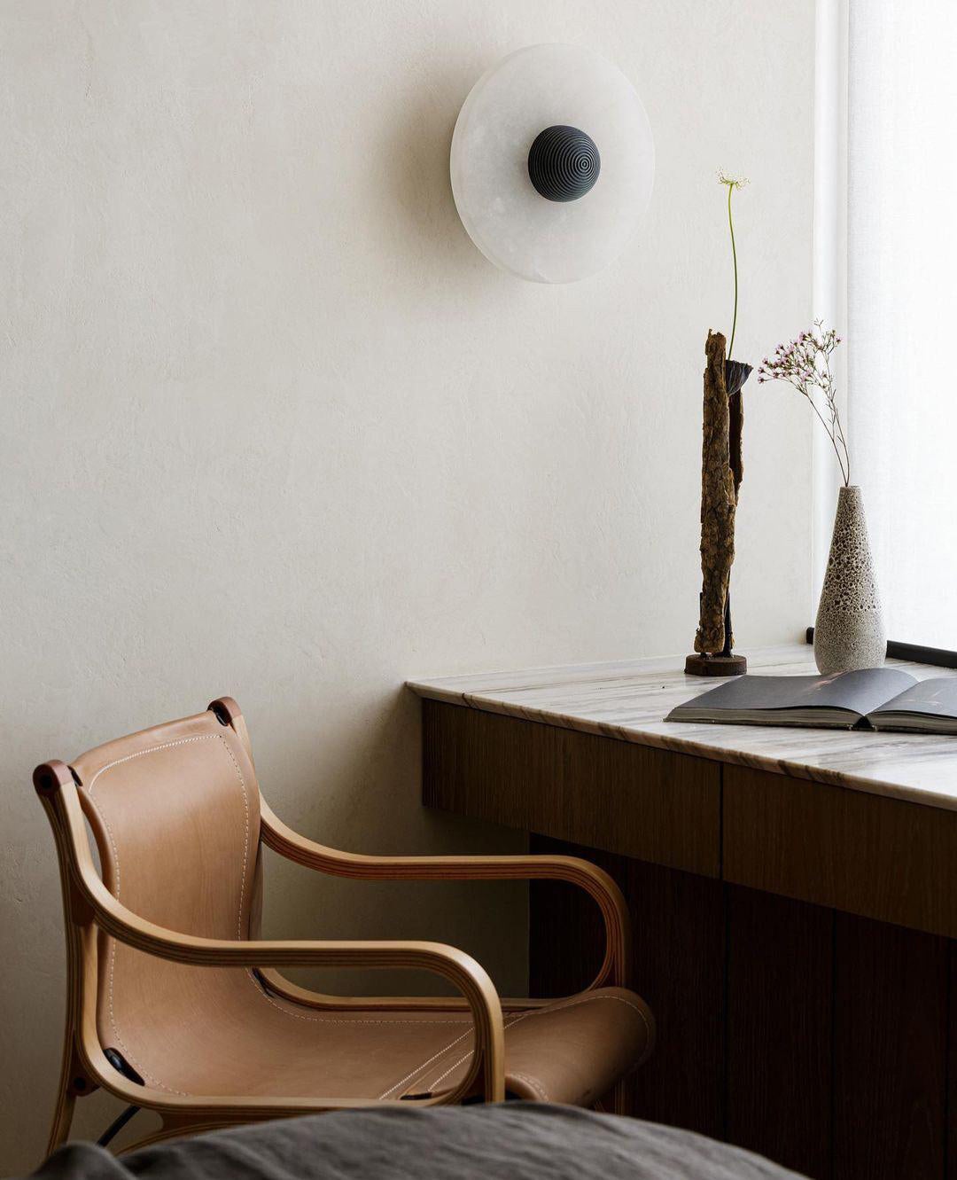 Alabaster Disc Wall Sconce