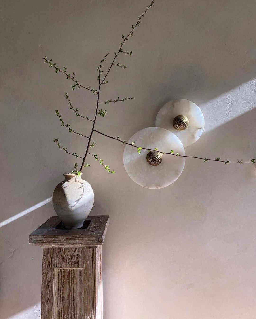 Alabaster Disc Wall Sconce