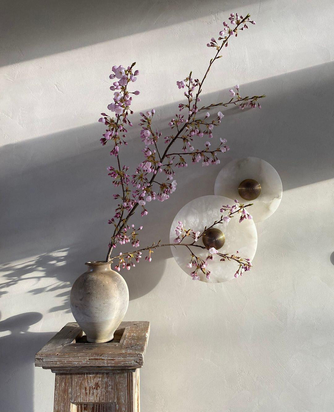 Alabaster Disc Wall Sconce