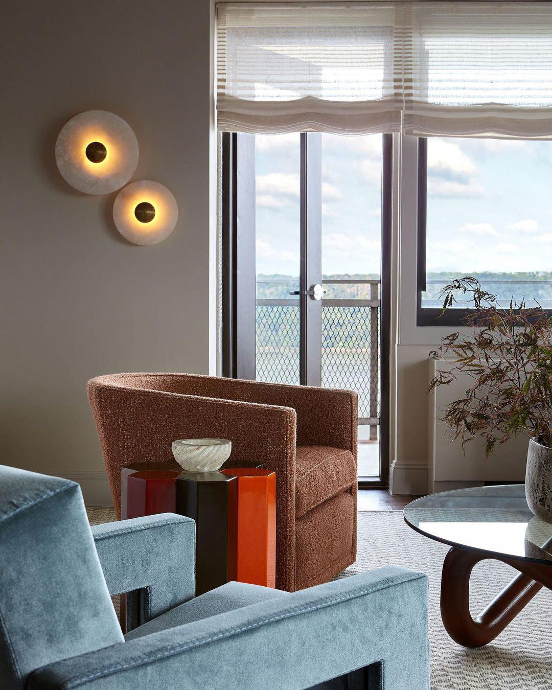 Alabaster Disc Wall Sconce