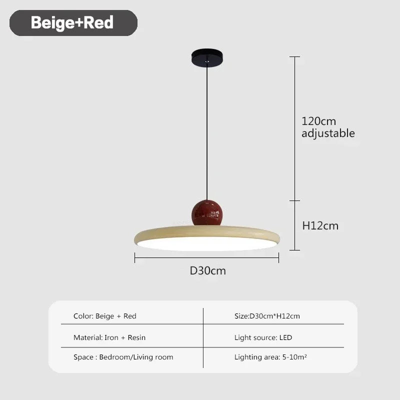 Nordic LED Pendant Light Cream Wind Flying Saucer Lamps For Living Room Bedroom Bedsides Restaurant Hotel Interior Illumination