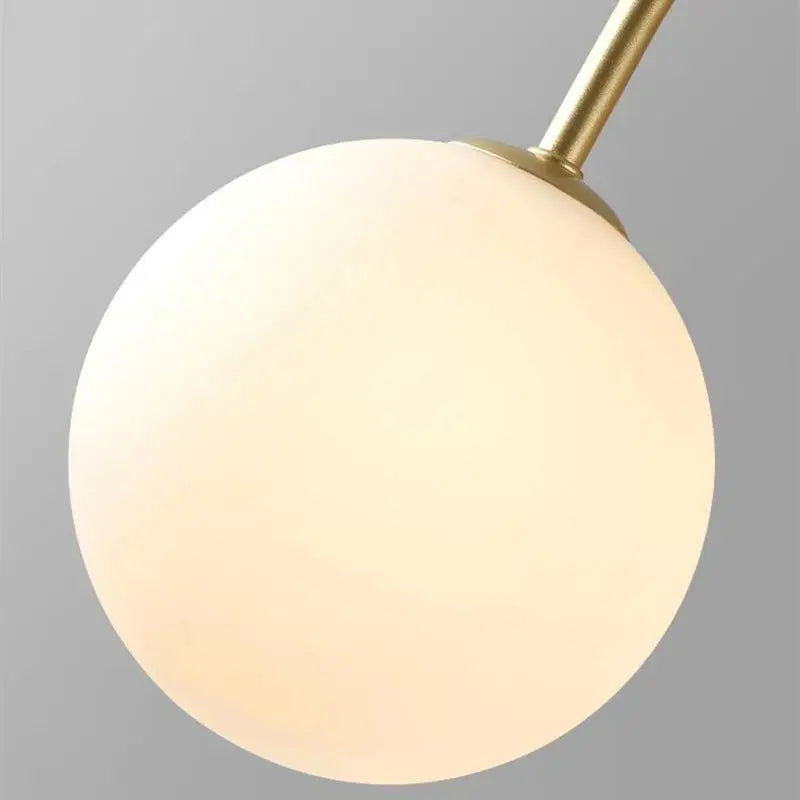 Branching Arc Sputnik Chandelier — Nordic Art Deco Pendant Light with Milk Glass Globes for Dining Room, Living Room, Restaurant and Cafe, Black Gold and Red Multi-Head Ceiling Light Erbstuk