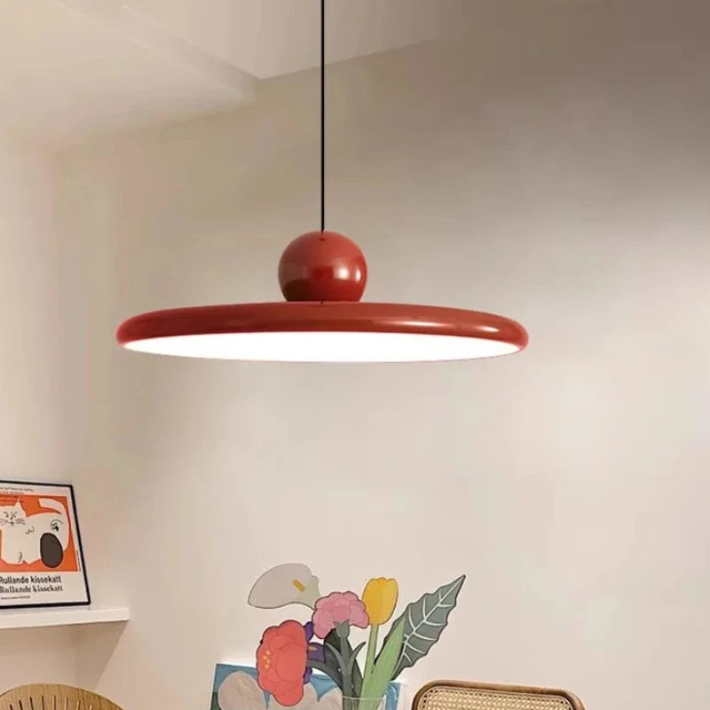 Nordic LED Pendant Light Cream Wind Flying Saucer Lamps For Living Room Bedroom Bedsides Restaurant Hotel Interior Illumination