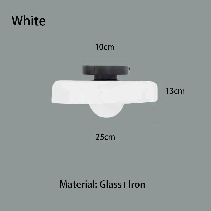 Hand-Blown Glass Flush Mount Ceiling Light — Vintage Dome Shade Ceiling Lamp — Hallway Ceiling Light, Kitchen Ceiling Light — Bedroom and Entryway Glass Fixture Erbstuk
