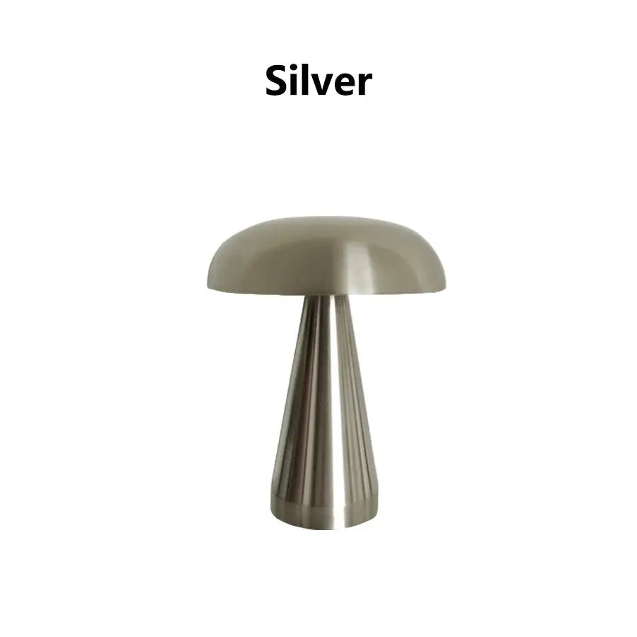Portable Mushroom Table Lamp — Touch Control Rechargeable LED Nightstand Lamp, Cordless — Bedside Lamp, Patio and Camping Lamp — Dimmable Warm-to-White Accent Light Erbstuk