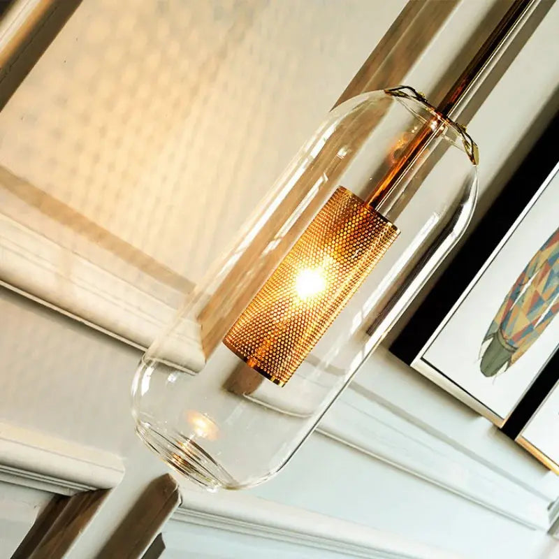 Brass & Black Bent-Arm Glass Wall Sconce — Clear or Smoked Glass Cylinder Shade, Modern E27 Wall Light for Bedrooms, Bathrooms & Hallways, Also Available as a 120cm Vertical Rail Light Erbstuk