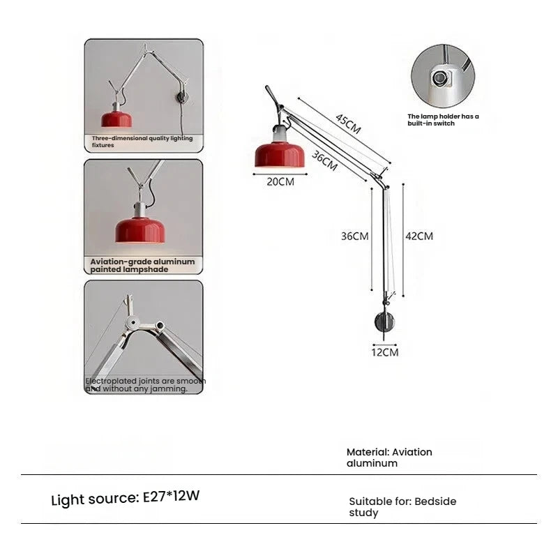 Memphis Minimalist Nordic Joystick Light LED Iron Wall Light Sconce For Bedroom Living Room Study Room Indoor Light Office