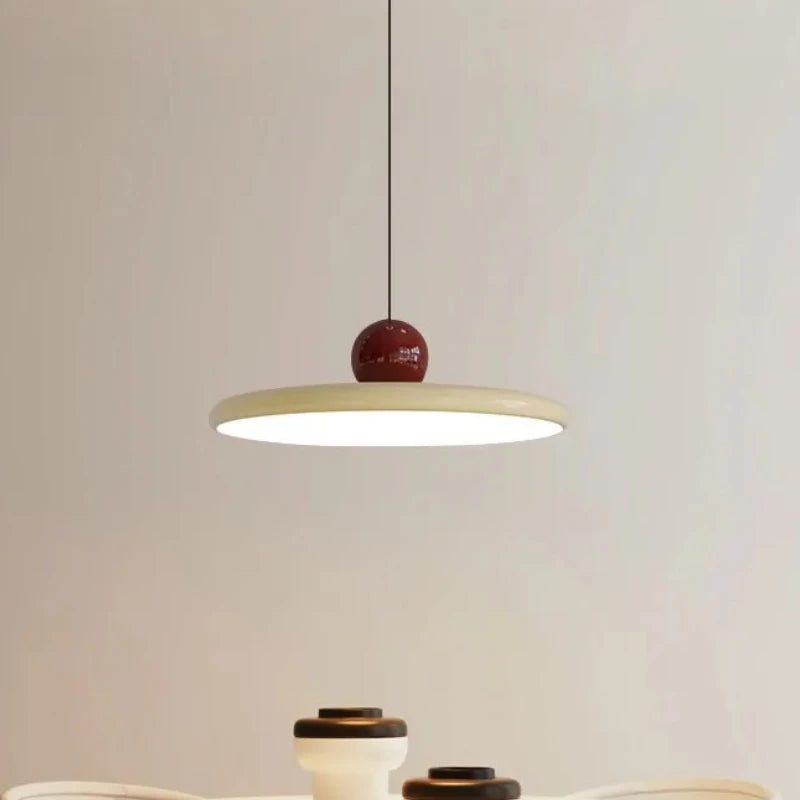 Nordic LED Pendant Light Cream Wind Flying Saucer Lamps For Living Room Bedroom Bedsides Restaurant Hotel Interior Illumination