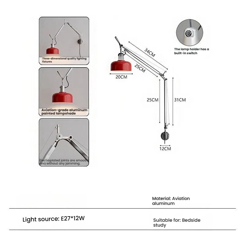 Memphis Minimalist Nordic Joystick Light LED Iron Wall Light Sconce For Bedroom Living Room Study Room Indoor Light Office