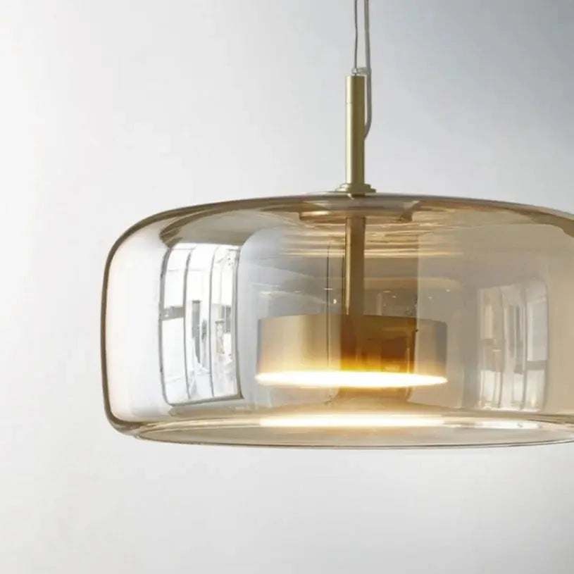 Kitchen Island Pendant Light — Iron & Glass Dome Pendant Light, Clear, Amber & Smoke Grey Glass Shade, Modern LED Ceiling Lamp for Kitchen Islands, Dining Rooms, Bedrooms & Entryways, Available in 15cm, 25cm & 35cm Erbstuk