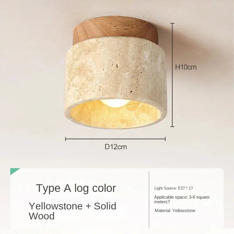 Stone-Textured Ceiling Lamp — Sculptural Organic Minimalist Flush Mount Ceiling Light, Round — Bedroom Ceiling Light, Living Room Ceiling Light — Hallway and Entryway Ceiling Light Fixture Erbstuk