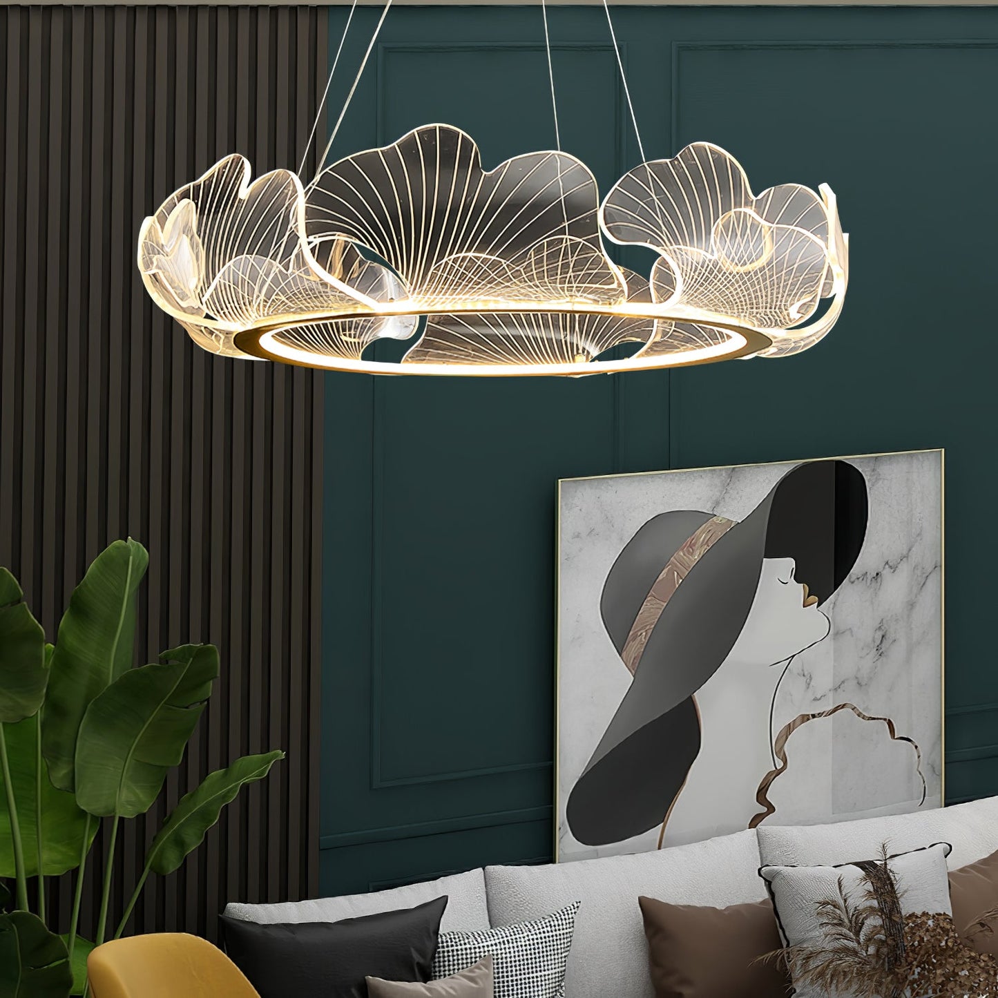Ravello Scalloped LED Disc Chandelier
