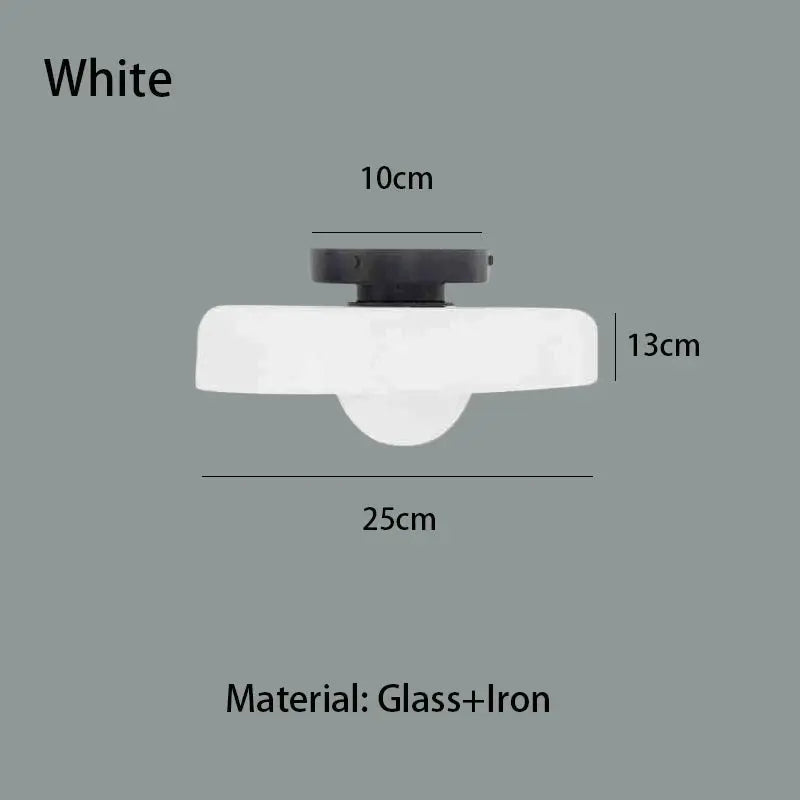 Hand-Blown Glass Flush Mount Ceiling Light — Vintage Dome Shade Ceiling Lamp — Hallway Ceiling Light, Kitchen Ceiling Light — Bedroom and Entryway Glass Fixture Erbstuk