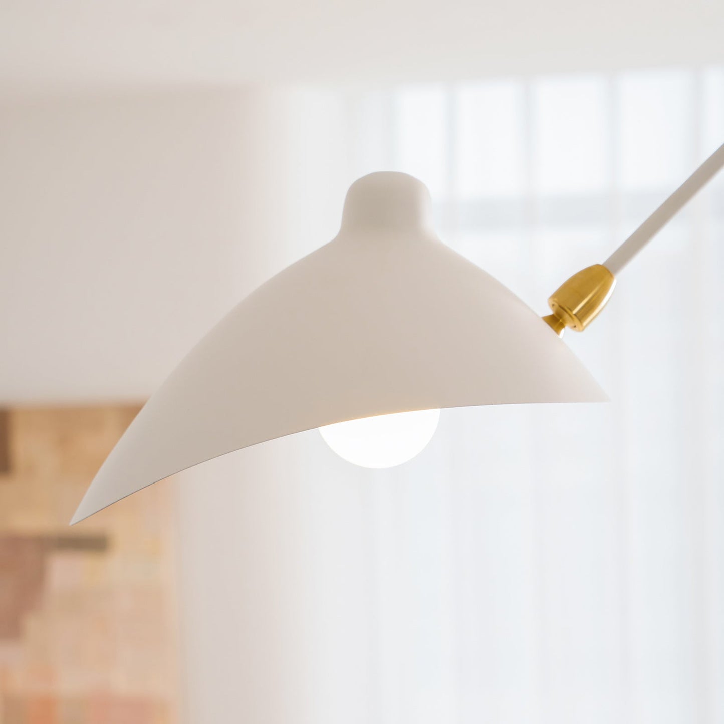 Articulated Arm Reflector Ceiling Light — Mid-Century Brass