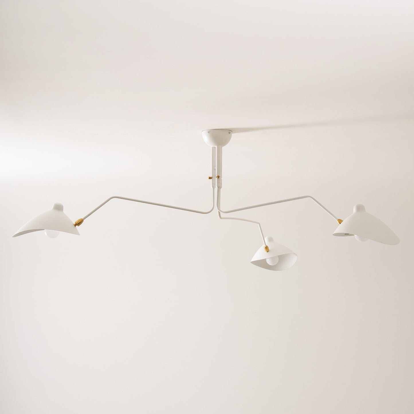 Articulated Arm Reflector Ceiling Light — Mid-Century Brass