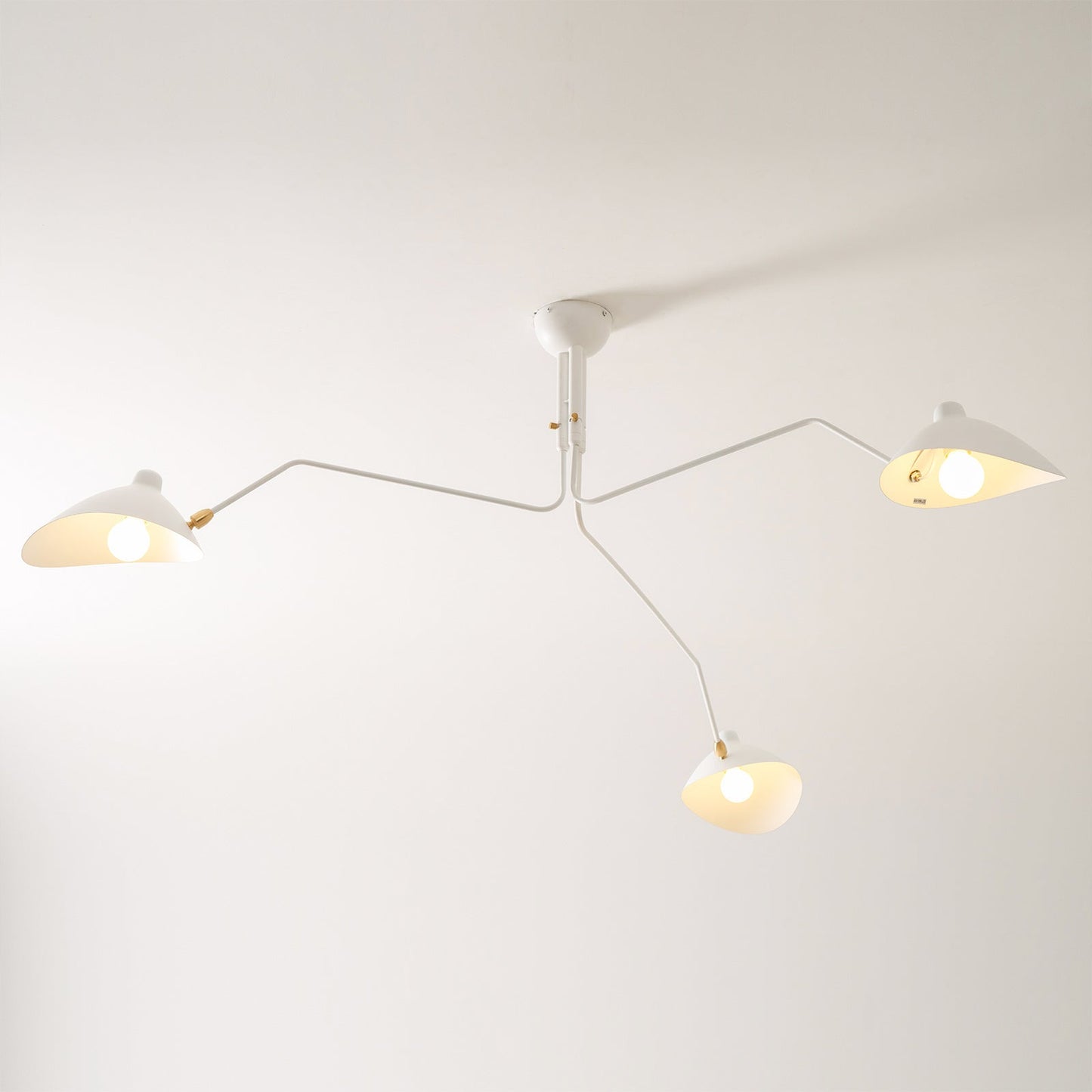 Articulated Arm Reflector Ceiling Light — Mid-Century Brass