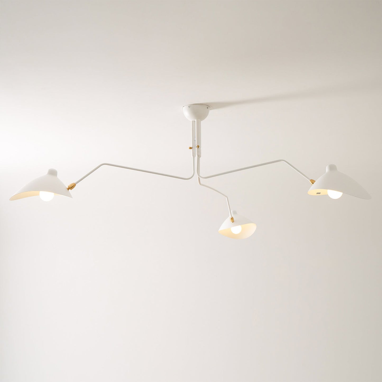 Articulated Arm Reflector Ceiling Light — Mid-Century Brass