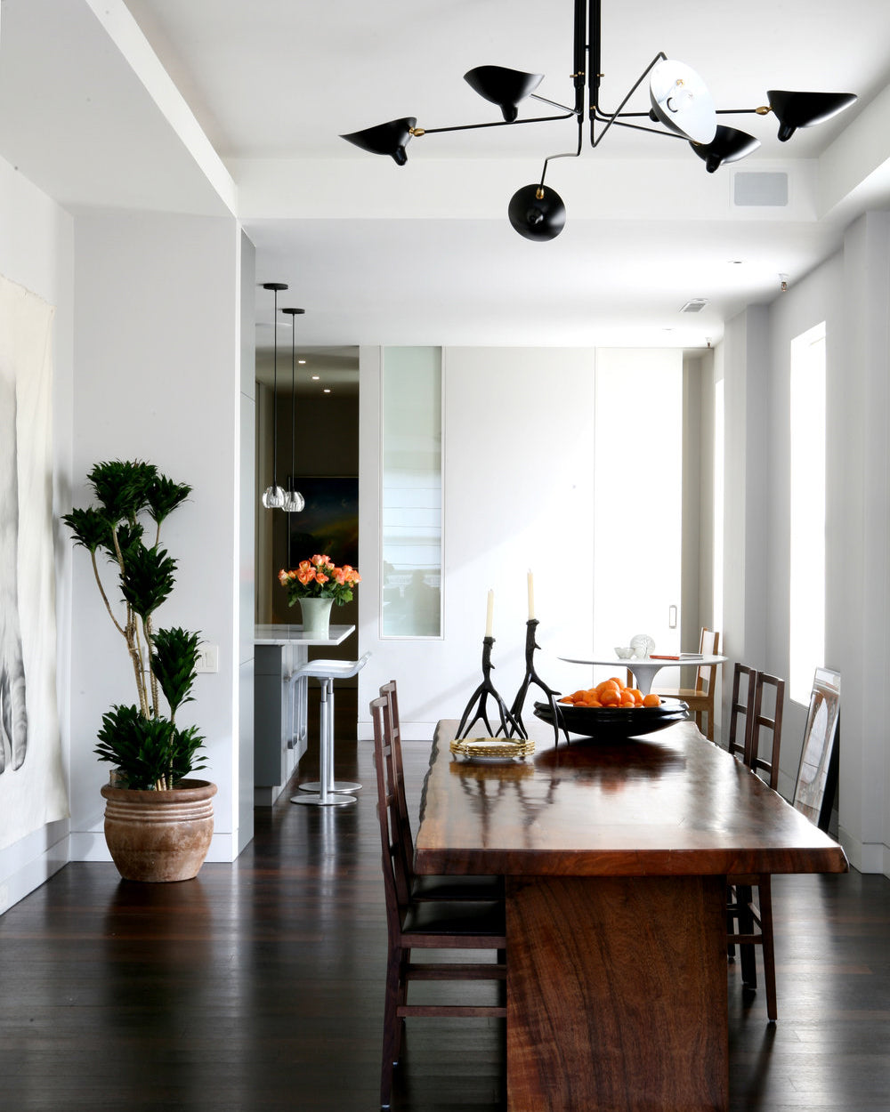 Articulated Arm Reflector Ceiling Light — Mid-Century Brass