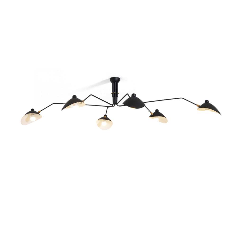 Articulated Arm Reflector Ceiling Light — Mid-Century Brass