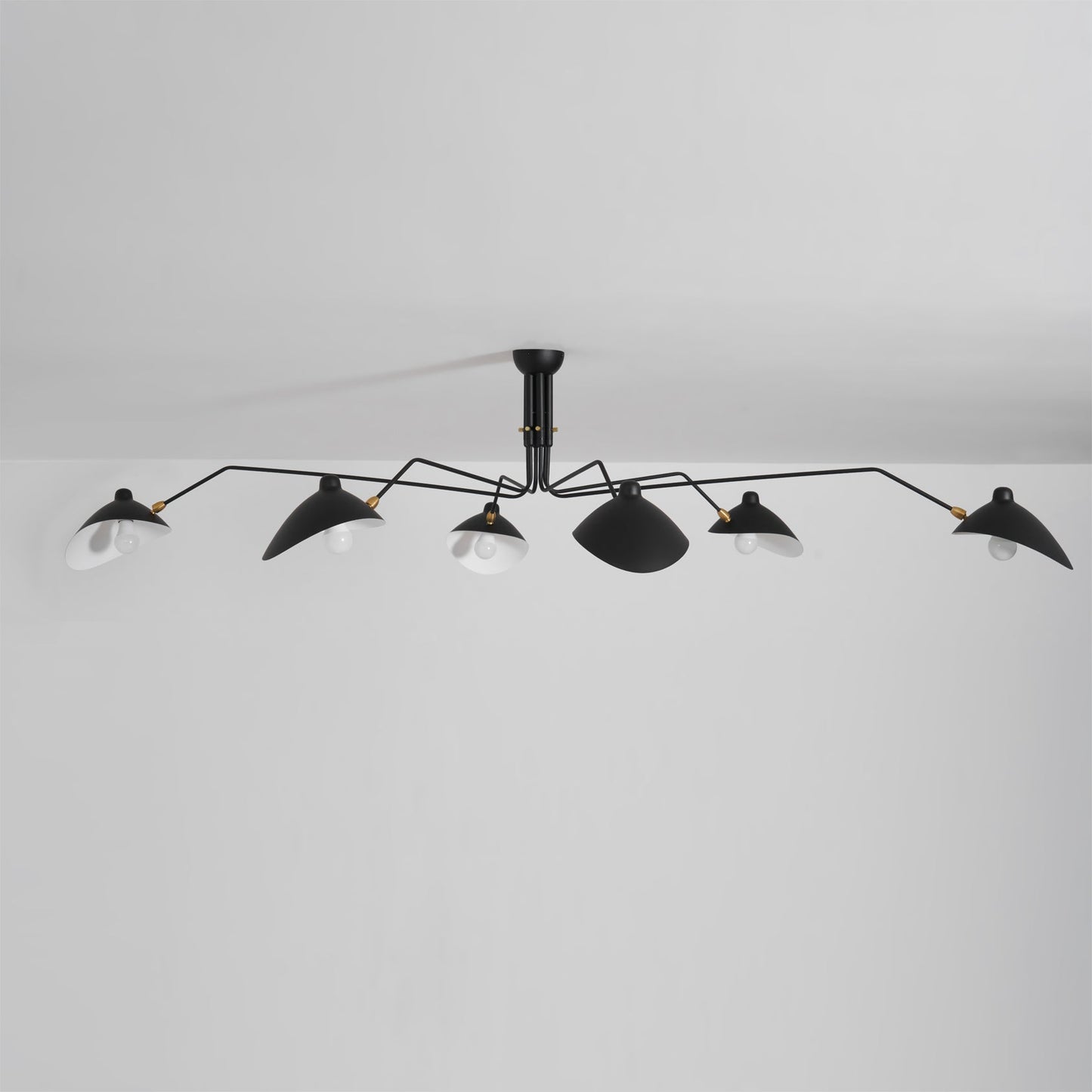 Articulated Arm Reflector Ceiling Light — Mid-Century Brass