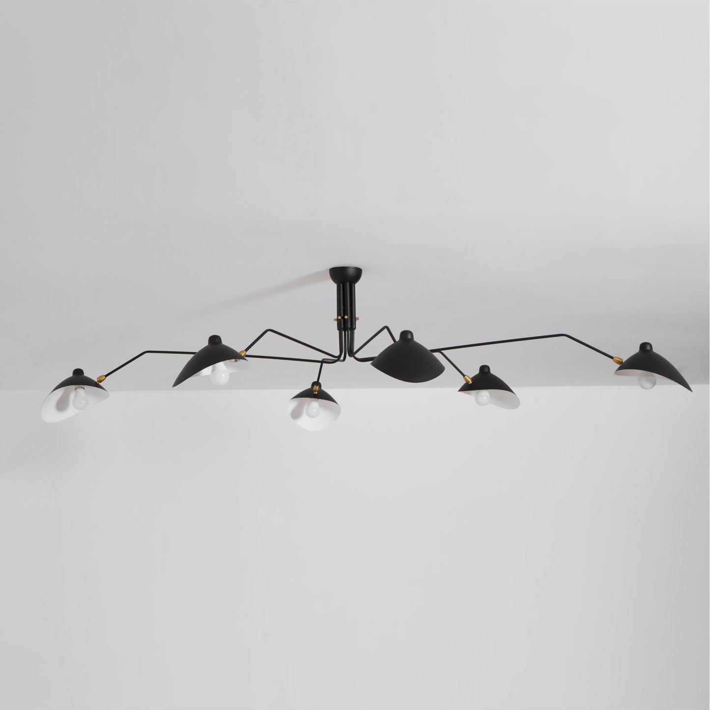 Articulated Arm Reflector Ceiling Light — Mid-Century Brass