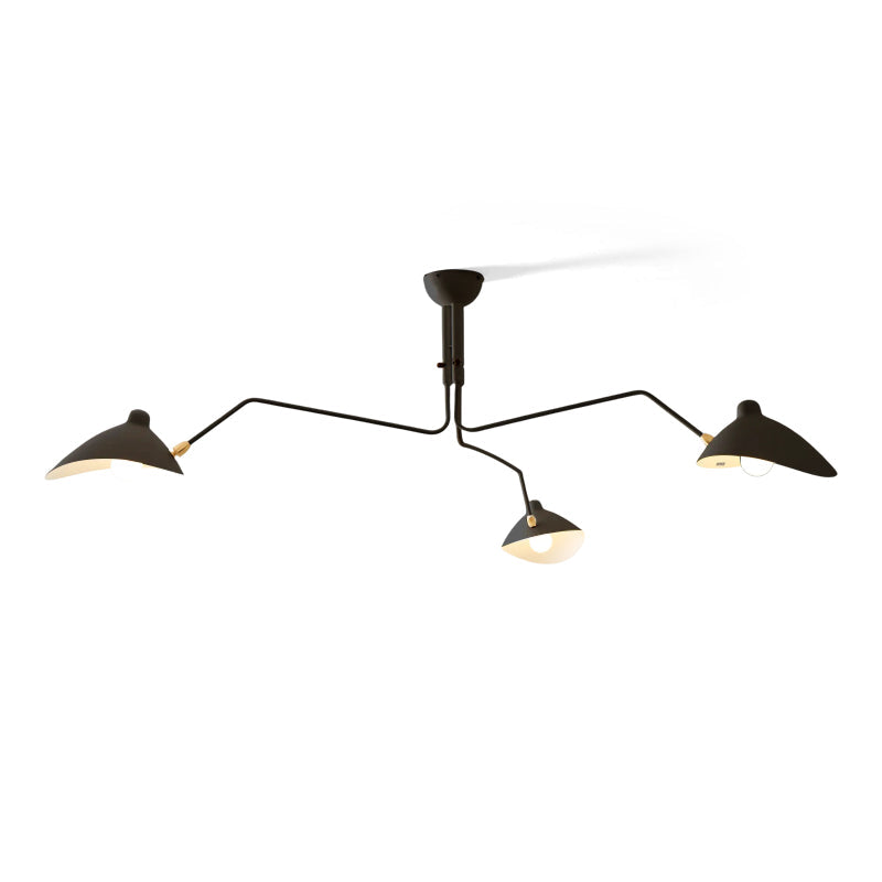 Articulated Arm Reflector Ceiling Light — Mid-Century Brass