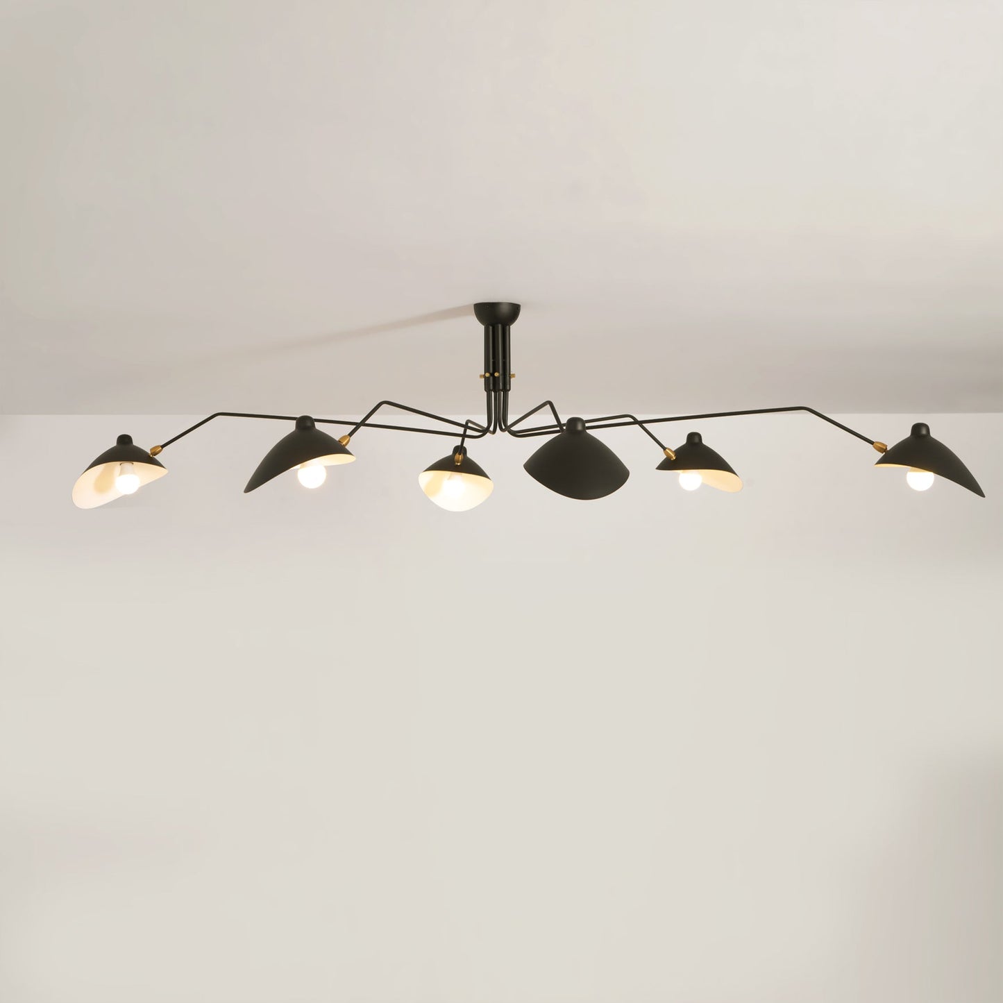 Articulated Arm Reflector Ceiling Light — Mid-Century Brass