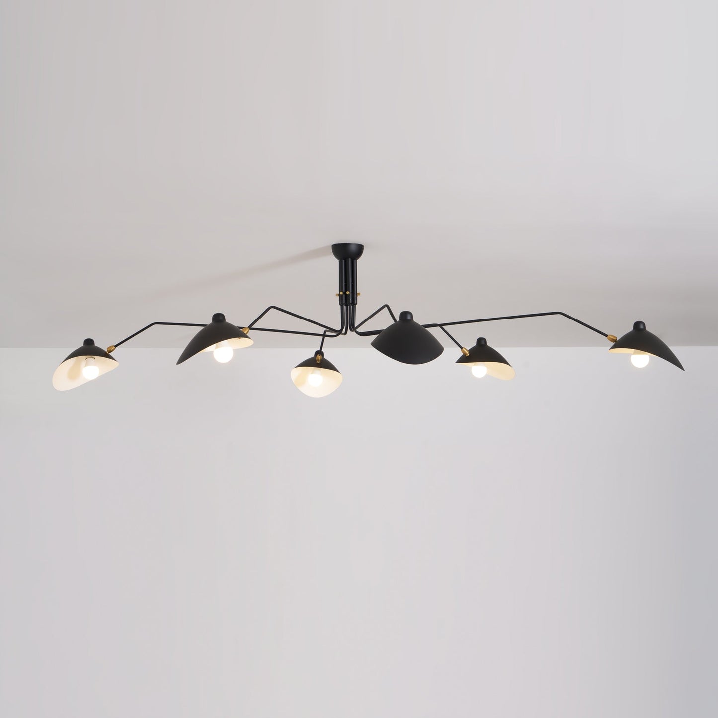 Articulated Arm Reflector Ceiling Light — Mid-Century Brass