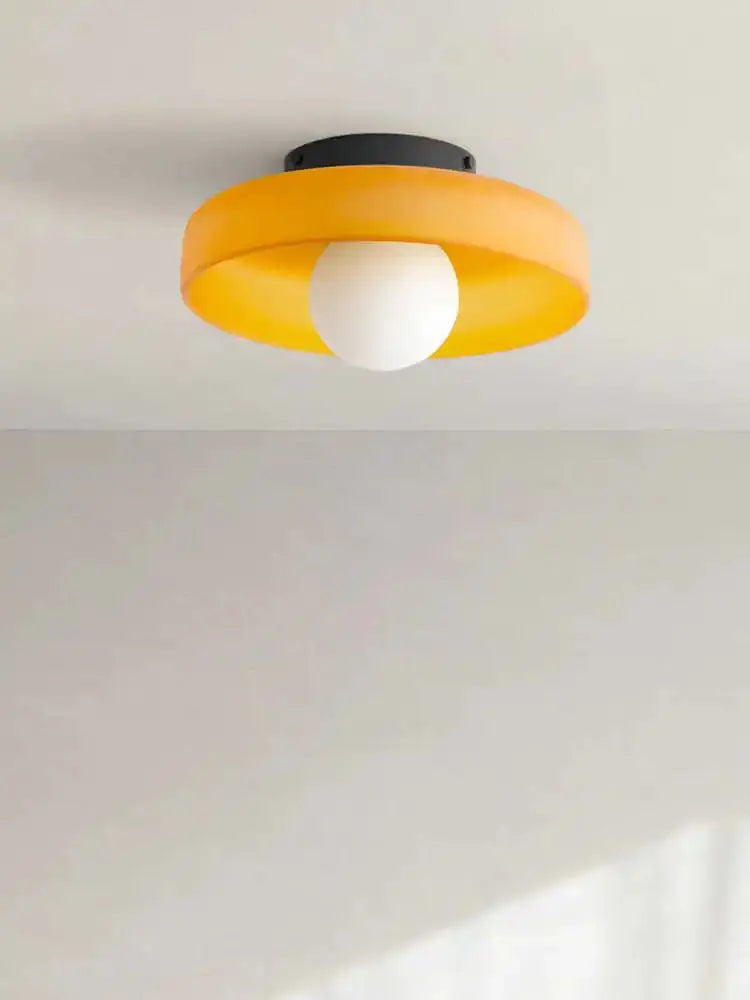 Hand-Blown Glass Flush Mount Ceiling Light — Vintage Dome Shade Ceiling Lamp — Hallway Ceiling Light, Kitchen Ceiling Light — Bedroom and Entryway Glass Fixture Erbstuk