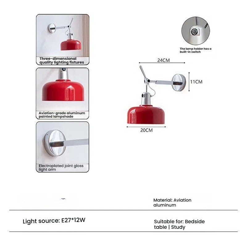 Memphis Minimalist Nordic Joystick Light LED Iron Wall Light Sconce For Bedroom Living Room Study Room Indoor Light Office