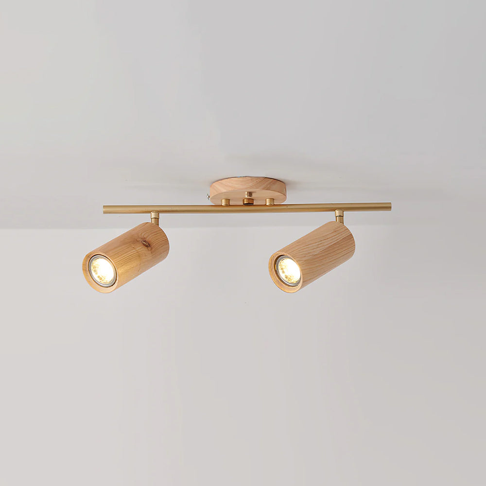 Ash Wood Track Spotlight Bar — 2, 3 or 4 Heads