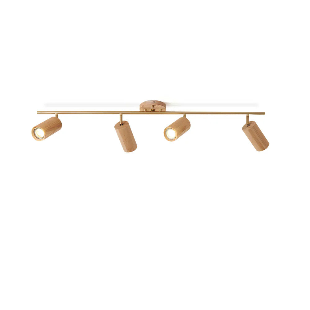 Ash Wood Track Spotlight Bar — 2, 3 or 4 Heads