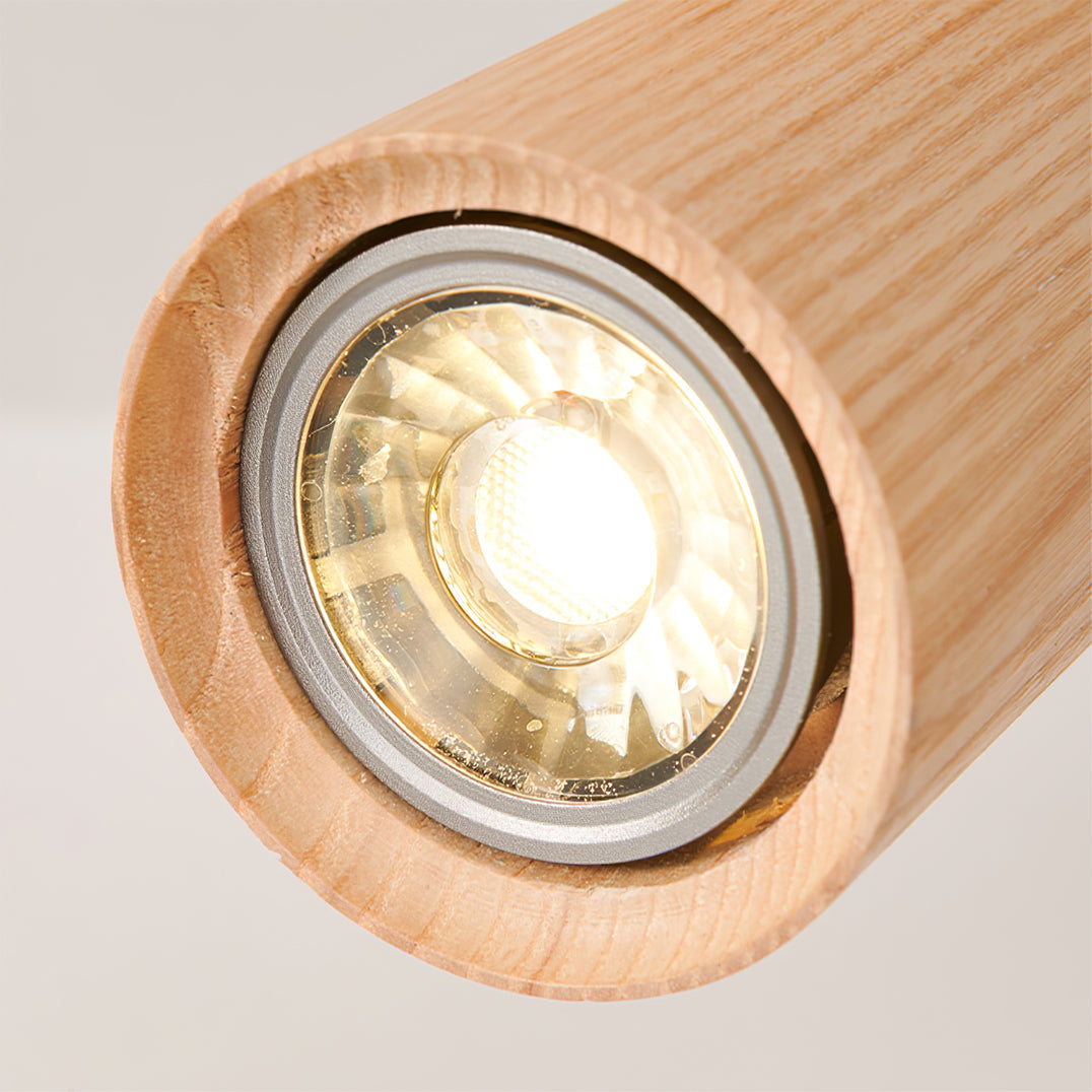 Ash Wood Track Spotlight Bar — 2, 3 or 4 Heads