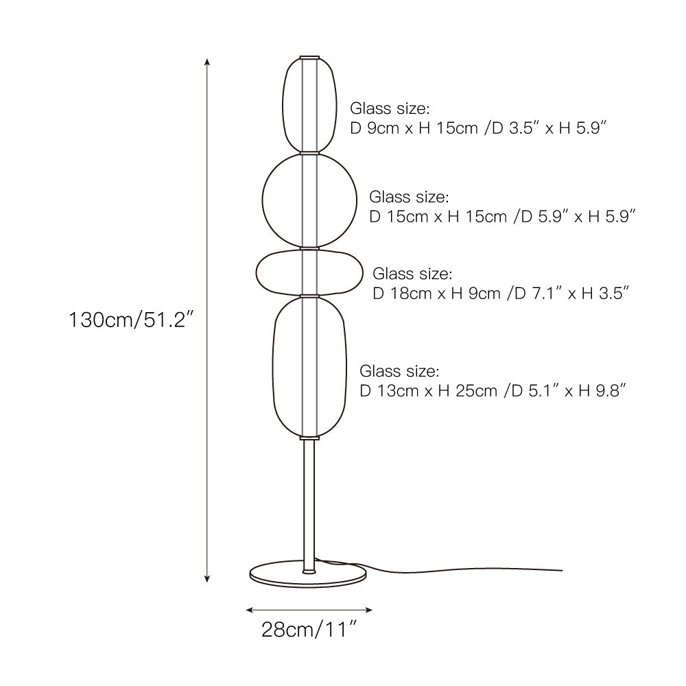 Stacked Glass Pebble Floor Lamp