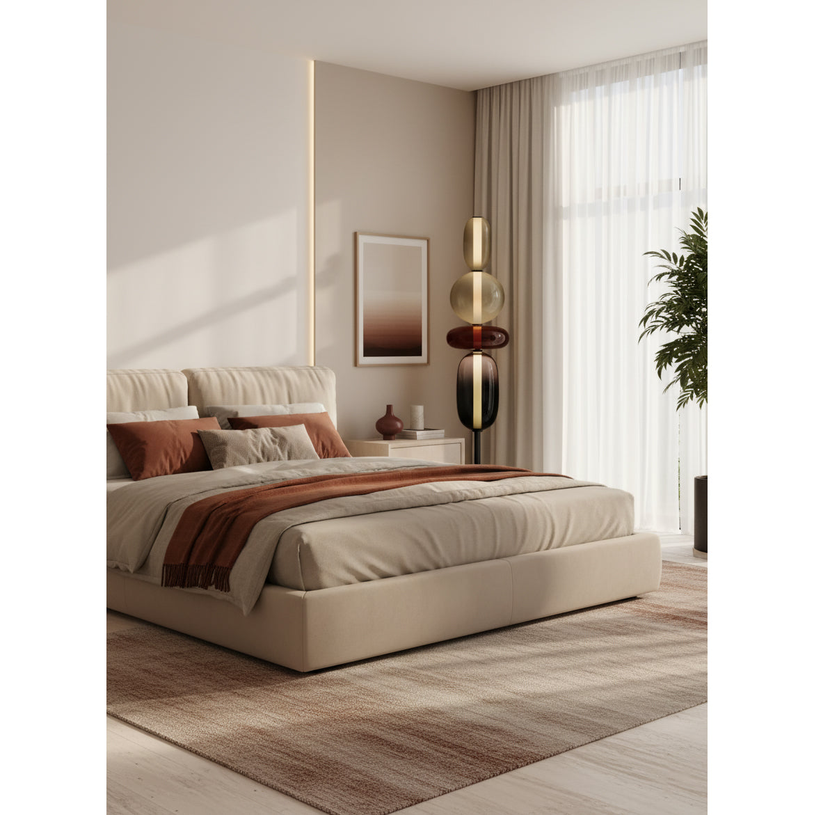 Stacked Glass Pebble Floor Lamp