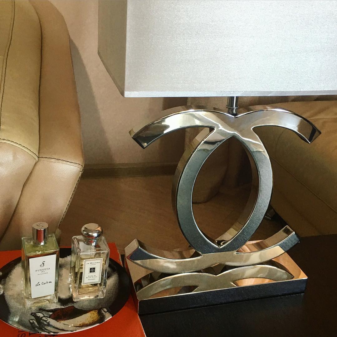 Polished Steel Drum Shade Table Lamp