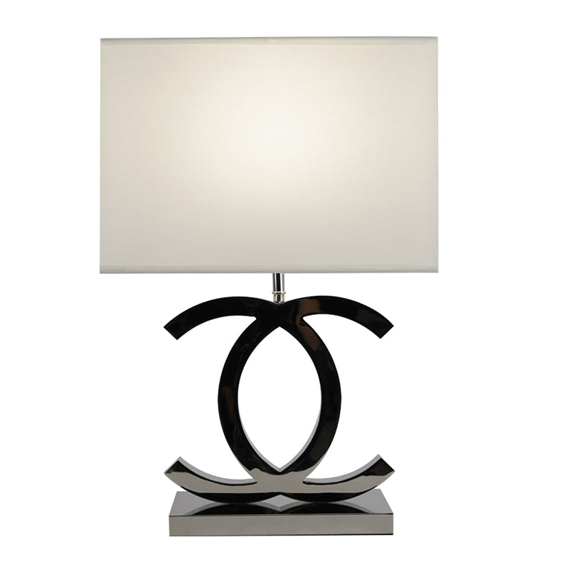 Polished Steel Drum Shade Table Lamp
