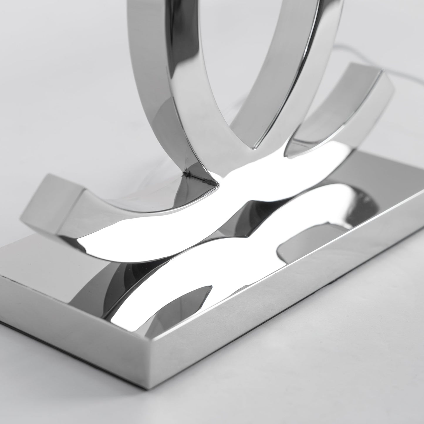 Polished Steel Drum Shade Table Lamp