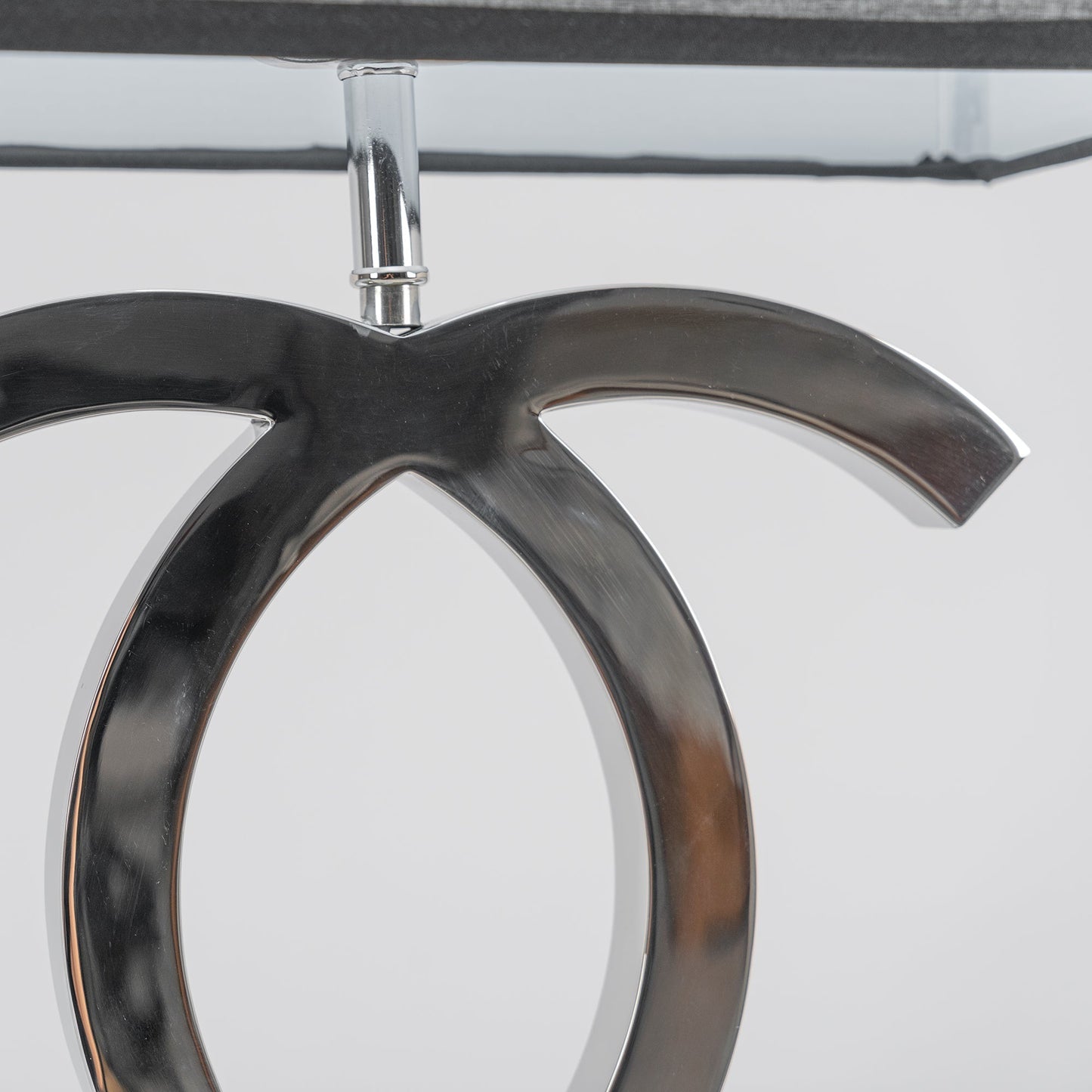 Polished Steel Drum Shade Table Lamp