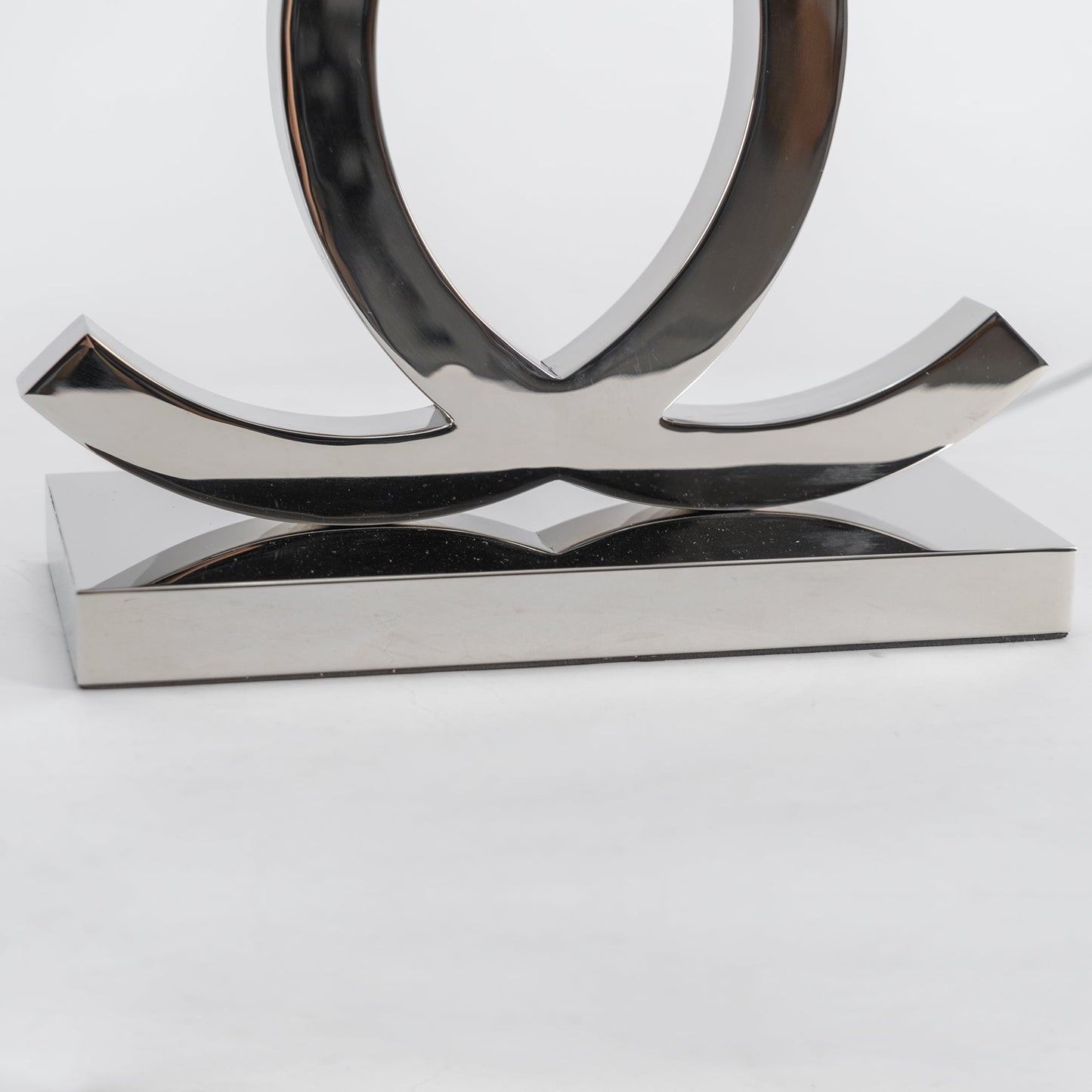 Polished Steel Drum Shade Table Lamp